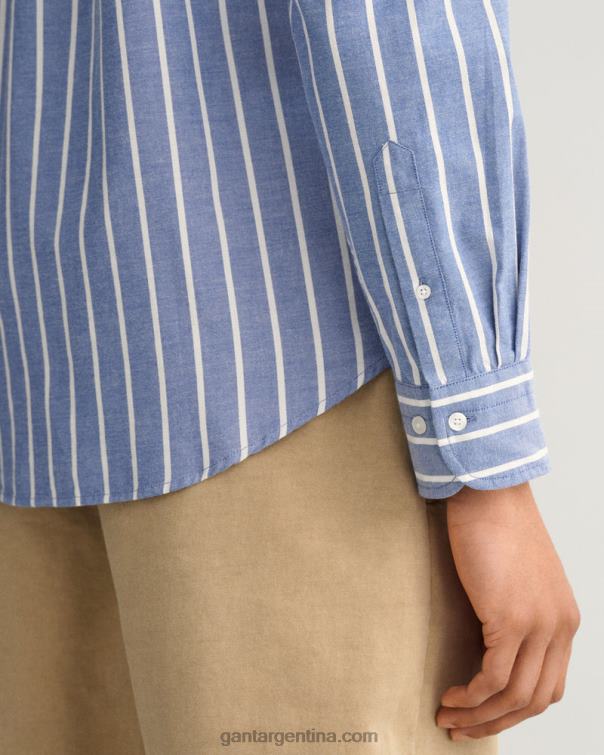 GANT hombres colegio azul camisa oxford de corte regular con rayas anchas P0P0231
