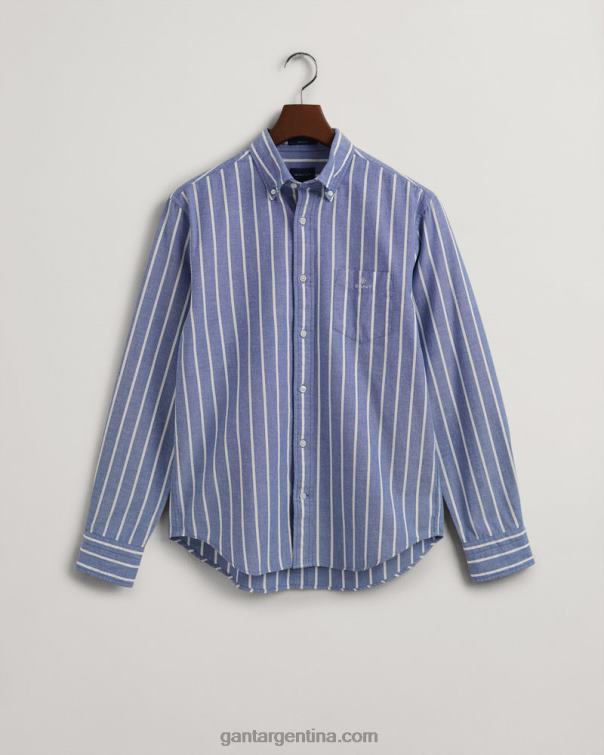 GANT hombres colegio azul camisa oxford de corte regular con rayas anchas P0P0231