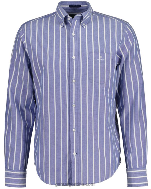 GANT hombres colegio azul camisa oxford de corte regular con rayas anchas P0P0231
