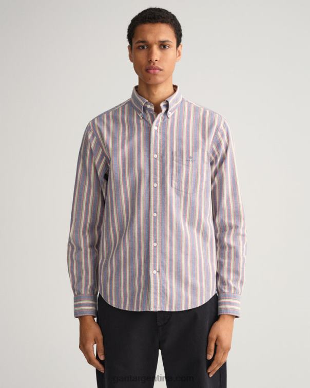 GANT hombres colegio azul camisa oxford regular fit con varias rayas P0P0221
