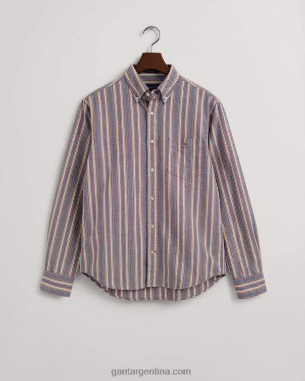 GANT hombres colegio azul camisa oxford regular fit con varias rayas P0P0221