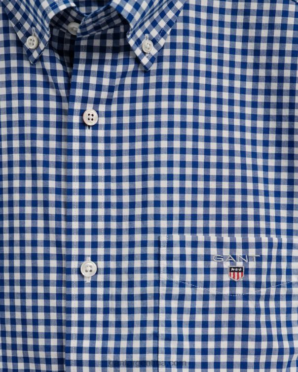 GANT hombres colegio azul camisa regular fit de manga corta de tela vichy P0P0294