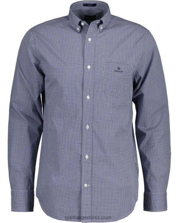 GANT hombres colegio azul camisa regular fit de popelín con microcuadros vichy P0P0230