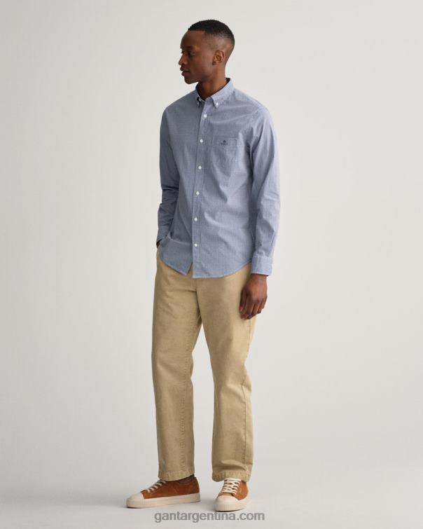 GANT hombres colegio azul camisa regular fit de popelín con microcuadros vichy P0P0230