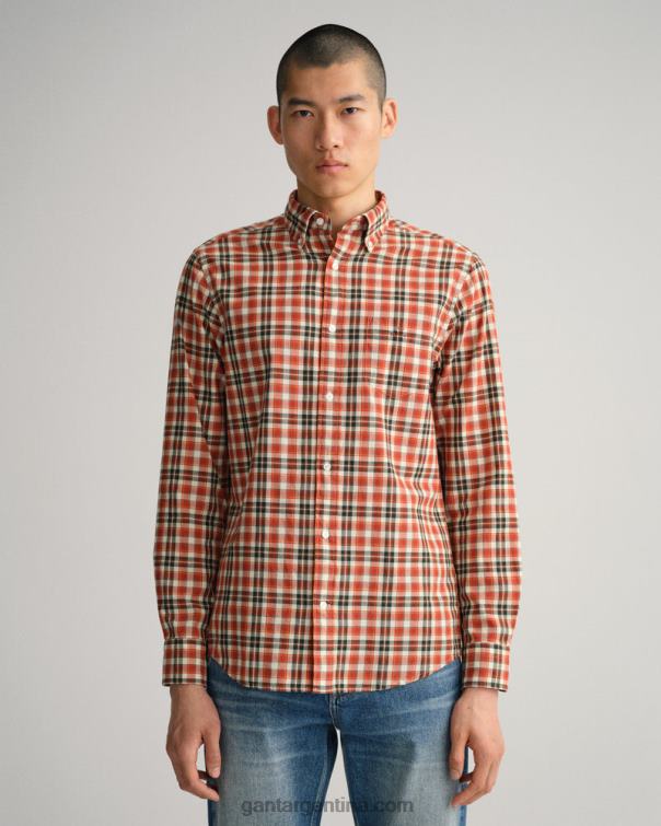 GANT hombres especia roja camisa regular fit de tela escocesa P0P027