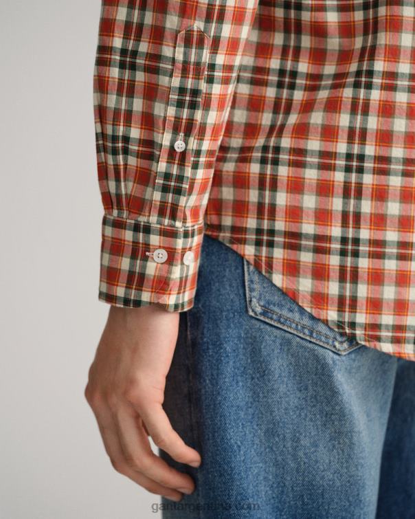 GANT hombres especia roja camisa regular fit de tela escocesa P0P027
