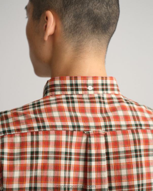 GANT hombres especia roja camisa regular fit de tela escocesa P0P027