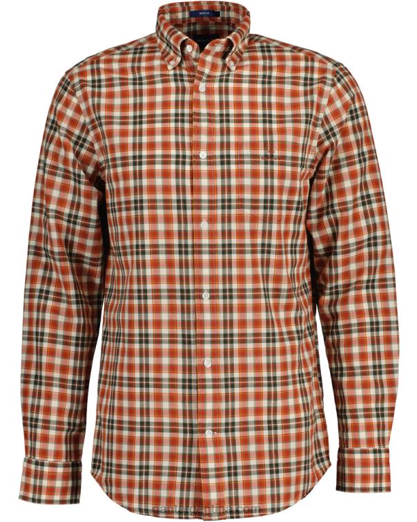 GANT hombres especia roja camisa regular fit de tela escocesa P0P027