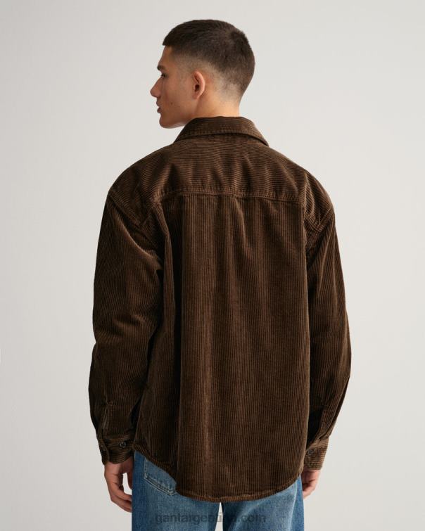 GANT hombres marrón rico sobrecamisa de pana P0P026