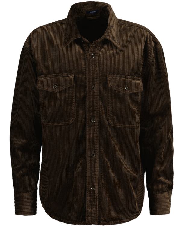 GANT hombres marrón rico sobrecamisa de pana P0P026