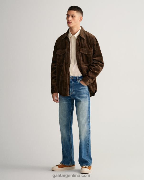 GANT hombres marrón rico sobrecamisa de pana P0P026