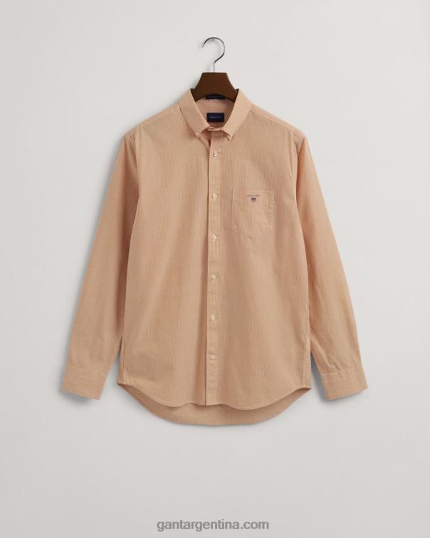 GANT hombres naranja mostaza dk camisa regular fit de paño fino P0P0218