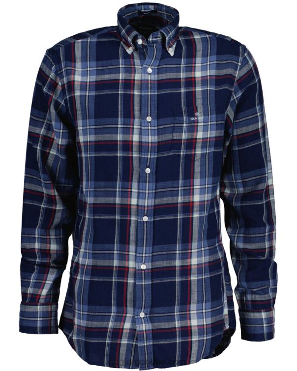 GANT hombres índigo oscuro camisa a cuadros índigo regular fit P0P0220