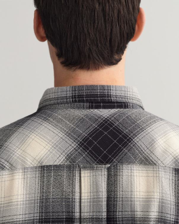 GANT hombres negro camisa holgada a cuadros con sombras P0P0217