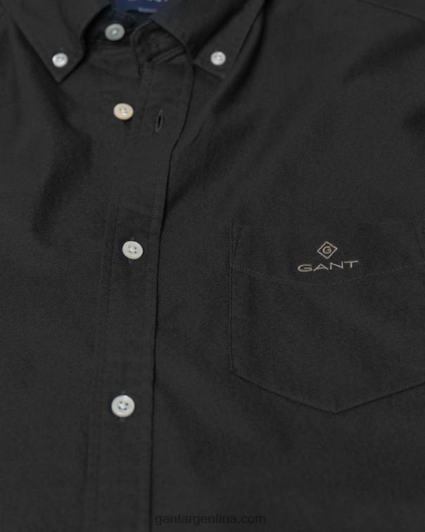 GANT hombres negro camisa oxford de corte regular P0P0278