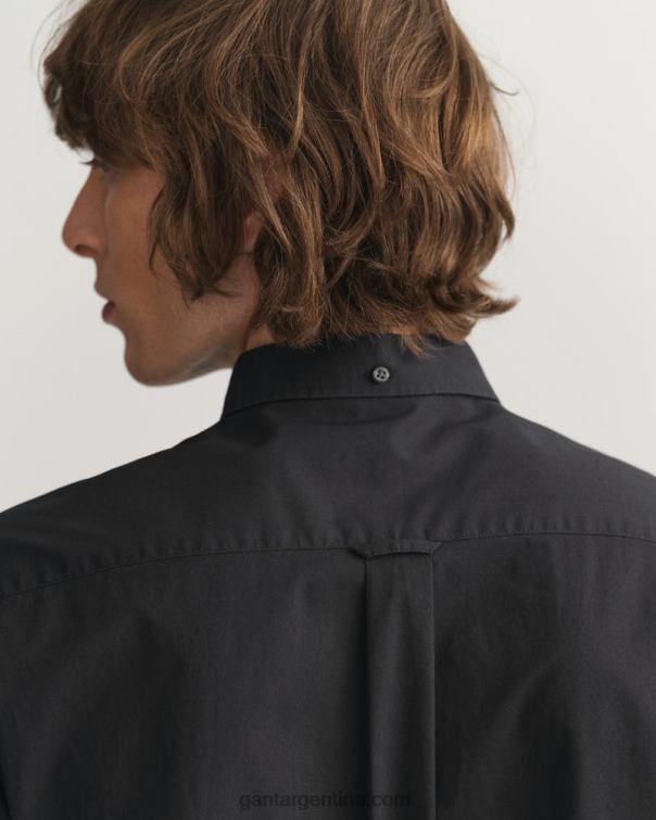 GANT hombres negro camisa regular fit de paño fino P0P0253