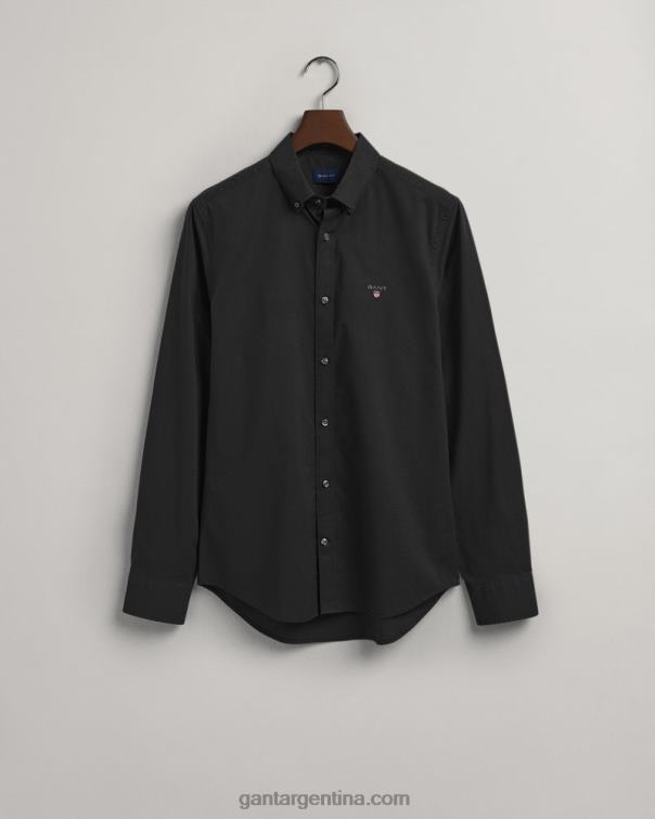GANT hombres negro camisa slim fit de paño fino P0P0240