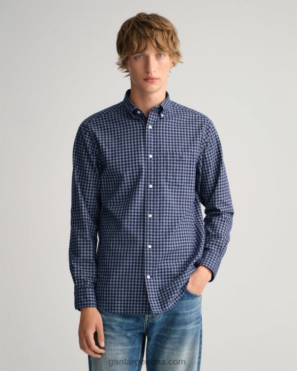 GANT hombres noche azul camisa regular fit vichy jaspe P0P024