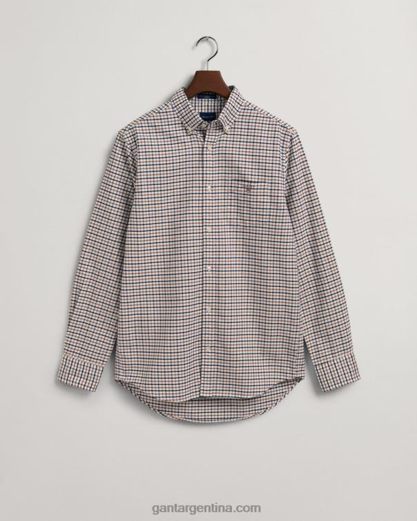 GANT hombres nuez tostada camisa oxford tattersall de corte regular P0P0224