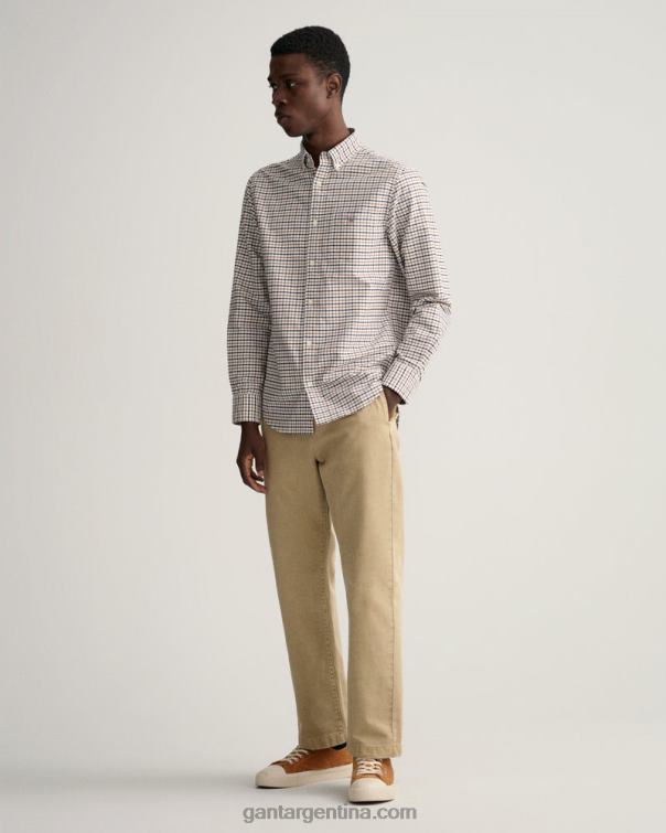 GANT hombres nuez tostada camisa oxford tattersall de corte regular P0P0224