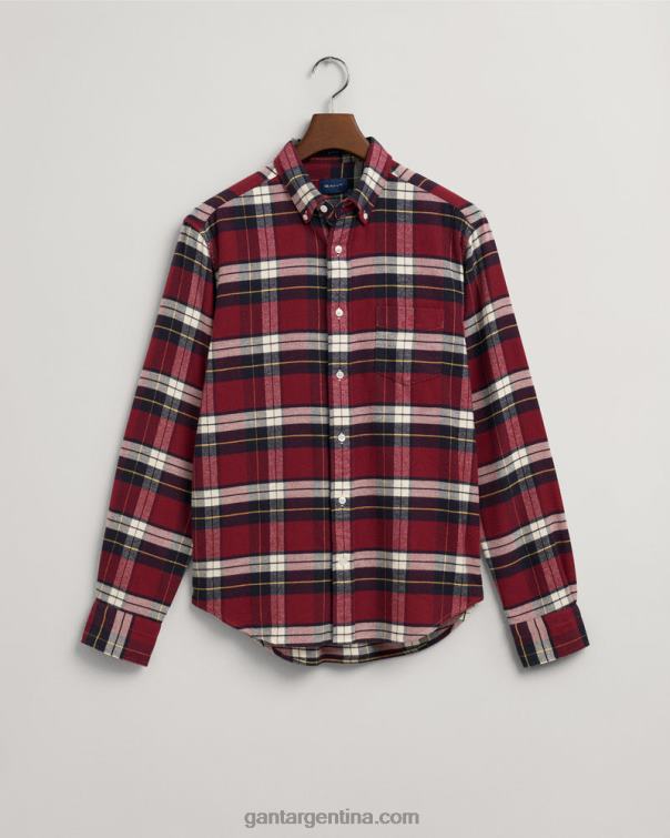GANT hombres rojo hinchado camisa a cuadros de franela regular fit P0P0290