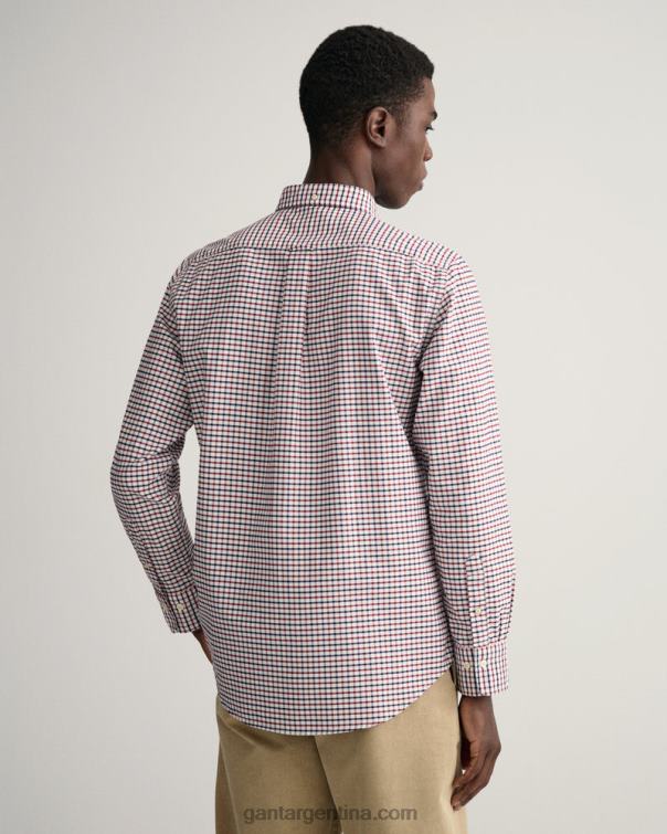 GANT hombres rojo hinchado camisa oxford tattersall de corte regular P0P0249