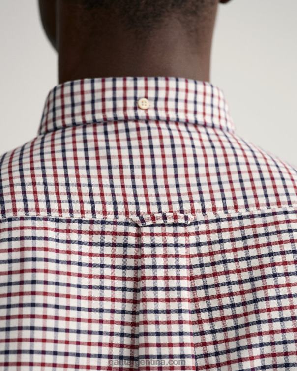 GANT hombres rojo hinchado camisa oxford tattersall de corte regular P0P0249