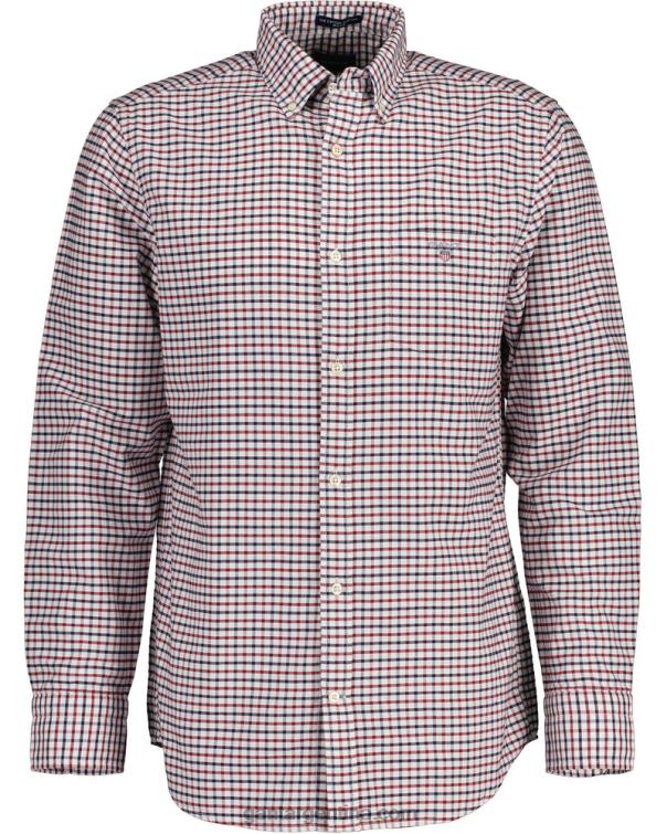 GANT hombres rojo hinchado camisa oxford tattersall de corte regular P0P0249