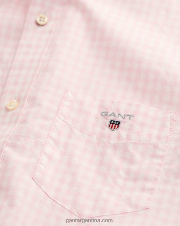 GANT hombres rosa california camisa regular fit de manga corta de tela vichy P0P0291