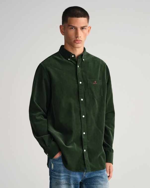 GANT hombres tormenta verde camisa de pana regular fit P0P028