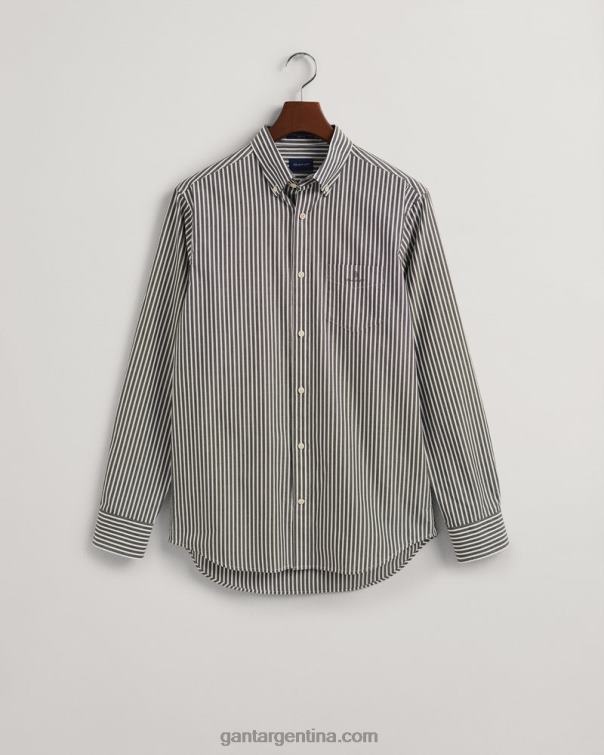 GANT hombres tormenta verde camisa regular fit de paño fino a rayas P0P0260