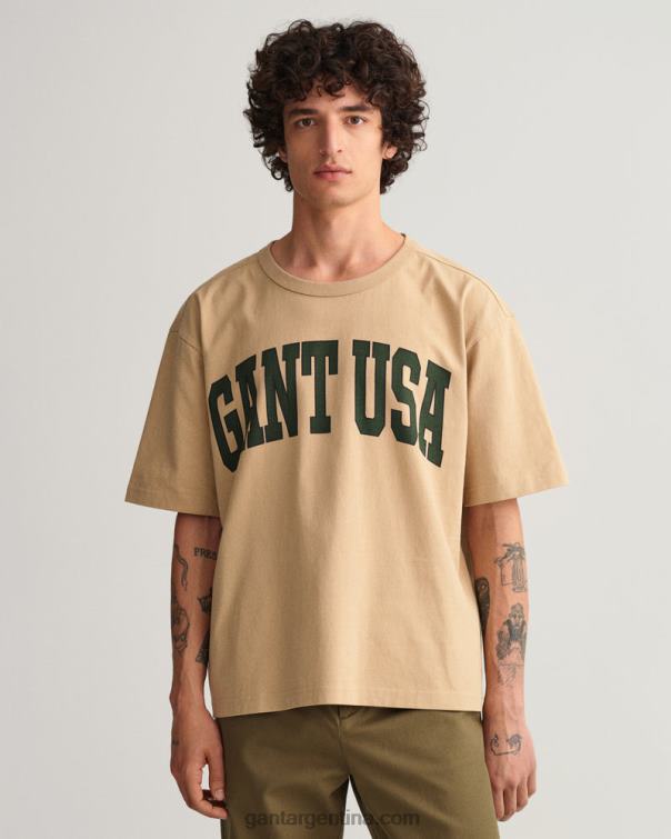 GANT hombres beige avellana Estados Unidos camiseta gráfica P0P02167
