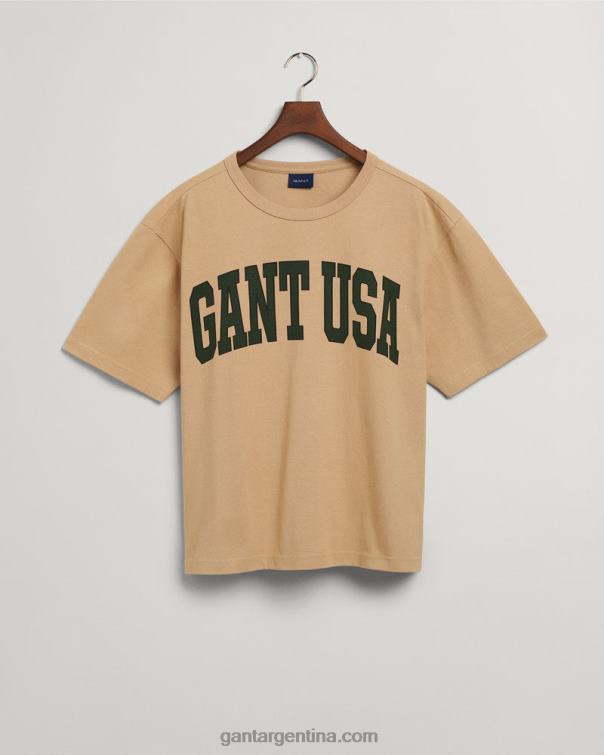 GANT hombres beige avellana Estados Unidos camiseta gráfica P0P02167