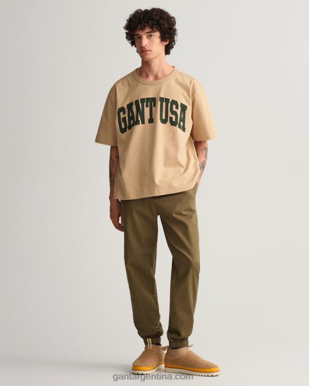 GANT hombres beige avellana Estados Unidos camiseta gráfica P0P02167