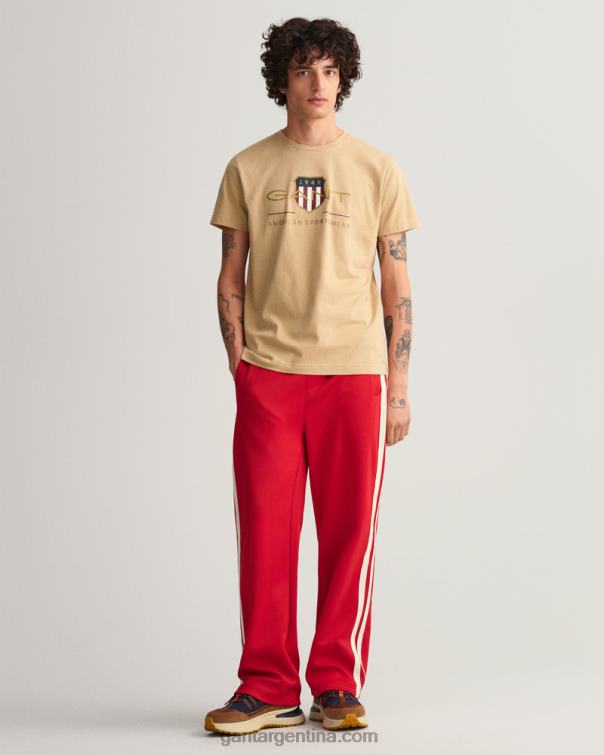GANT hombres beige avellana playera con escudo de archivo P0P02188