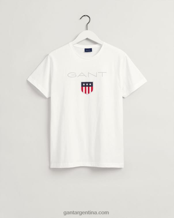 GANT hombres blanco camiseta escudo P0P02142