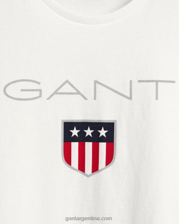 GANT hombres blanco camiseta escudo P0P02142