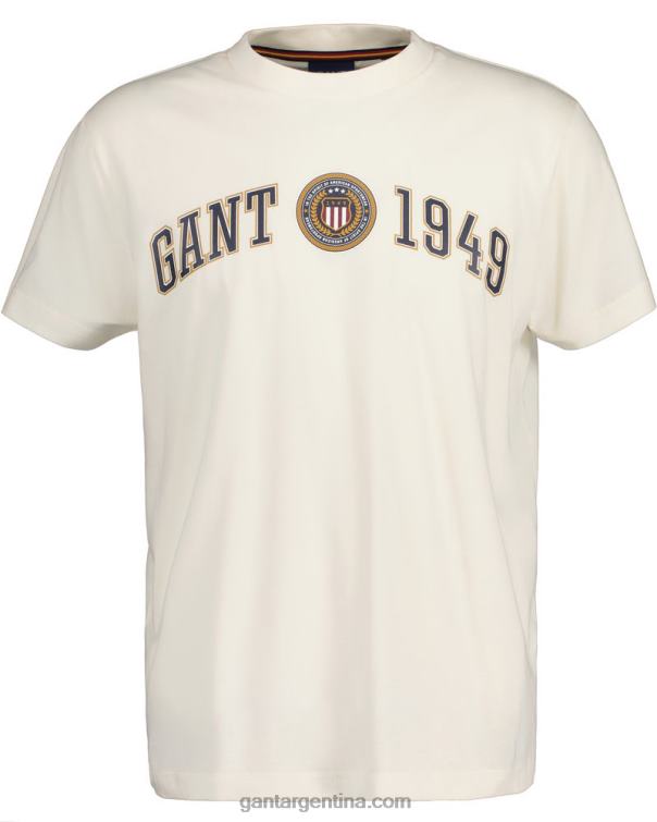 GANT hombres crema camiseta con escudo y escudo P0P02160
