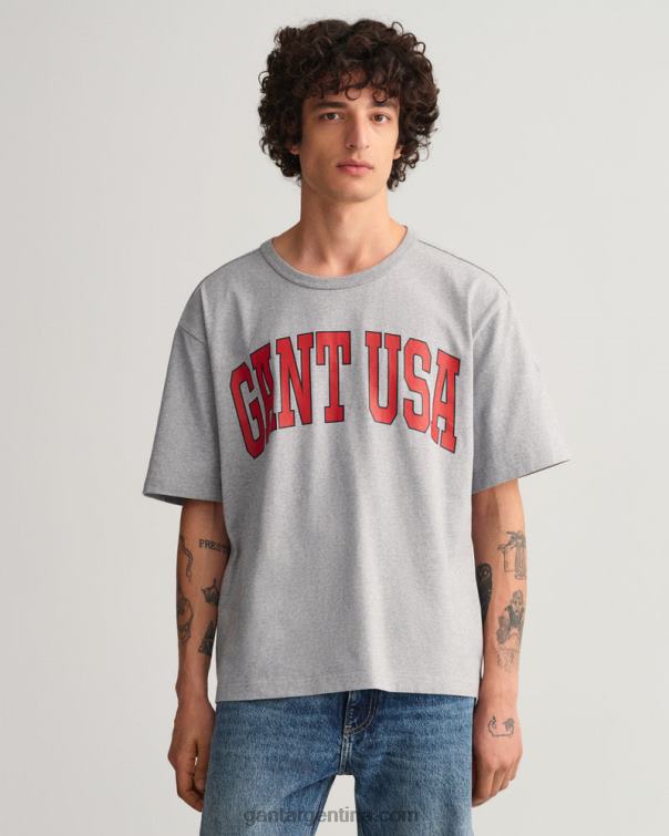 GANT hombres mezcla de grises Estados Unidos camiseta gráfica P0P02169