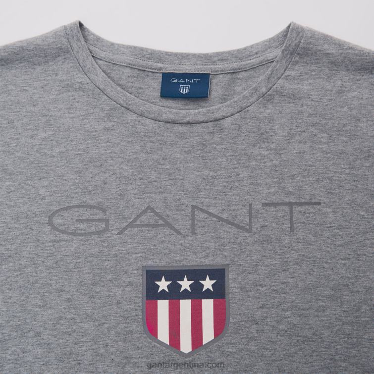 GANT hombres mezcla de grises camiseta escudo P0P02177