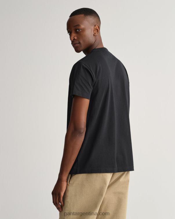 GANT hombres negro camiseta con escudo y escudo P0P02159