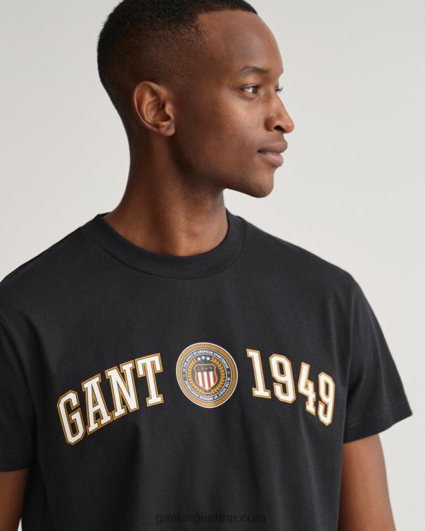 GANT hombres negro camiseta con escudo y escudo P0P02159