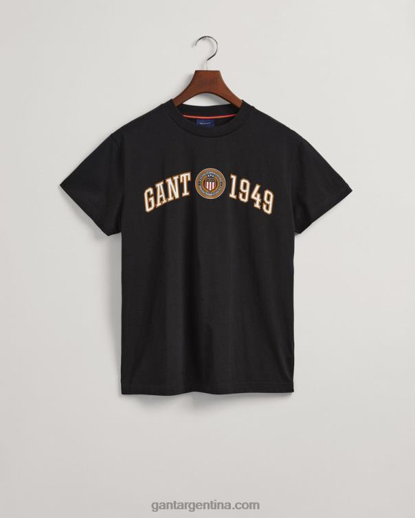 GANT hombres negro camiseta con escudo y escudo P0P02159