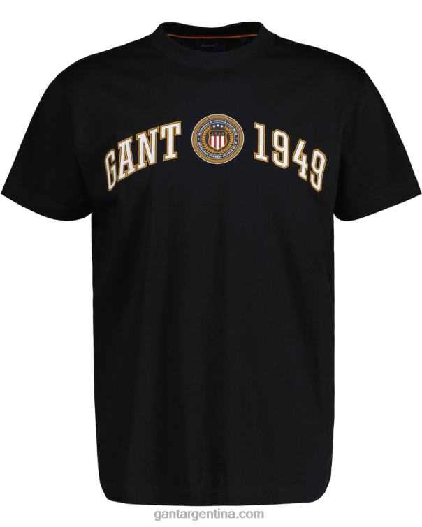 GANT hombres negro camiseta con escudo y escudo P0P02159