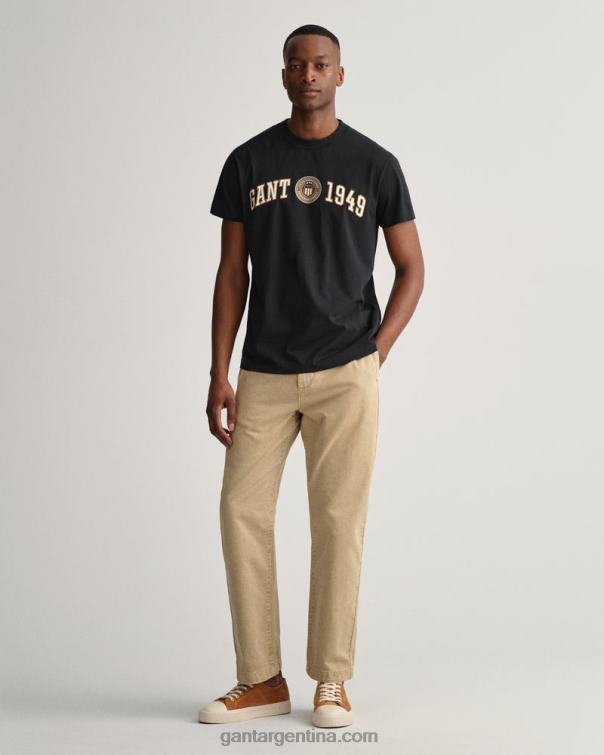 GANT hombres negro camiseta con escudo y escudo P0P02159