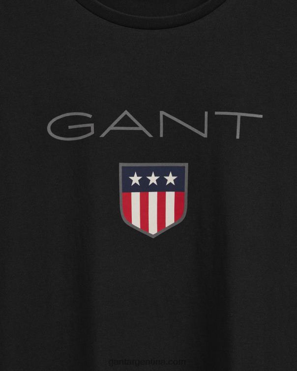 GANT hombres negro camiseta escudo P0P02190