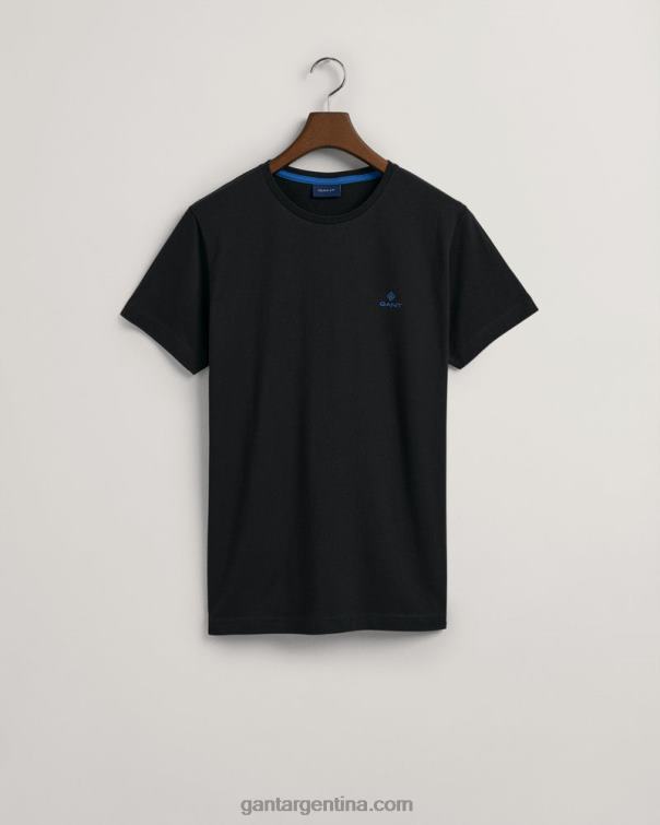 GANT hombres negro playera con logo en contraste P0P02155