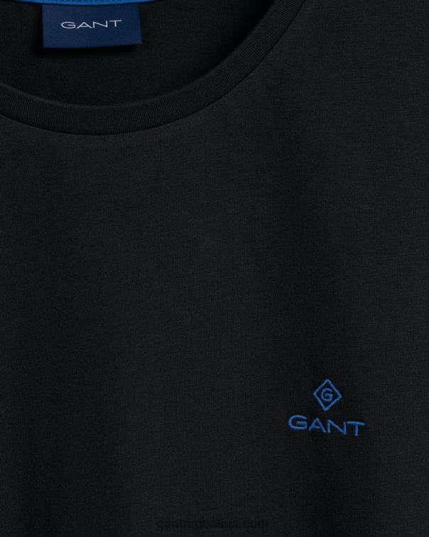 GANT hombres negro playera con logo en contraste P0P02155
