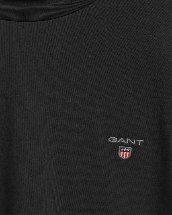 GANT hombres negro playera de manga larga originales P0P02168