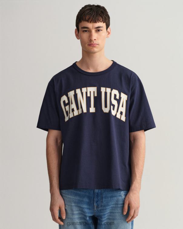 GANT hombres noche azul Estados Unidos camiseta gráfica P0P02178